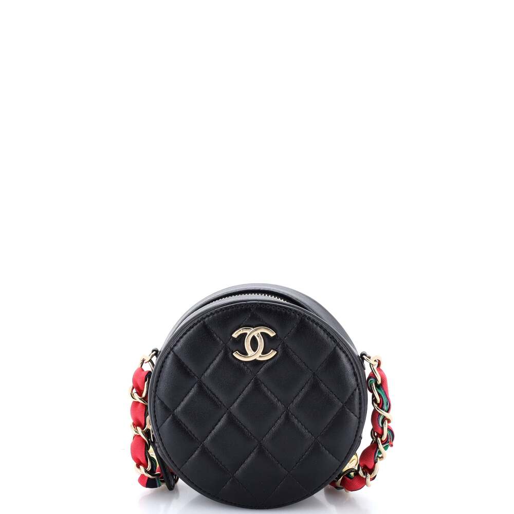 Chanel Ribbon Round Clutch With Chain #324849C22B